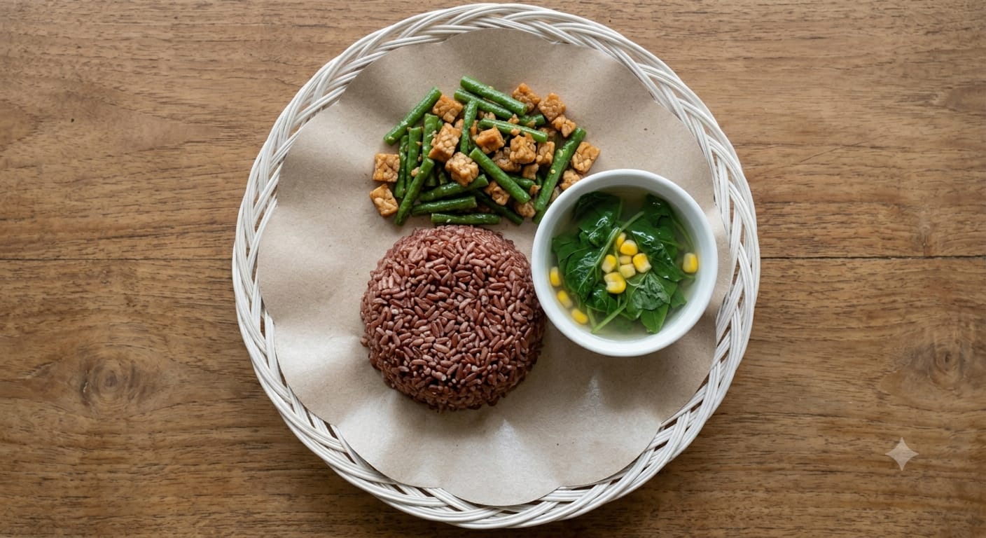 Paket Nasi Merah Sayur