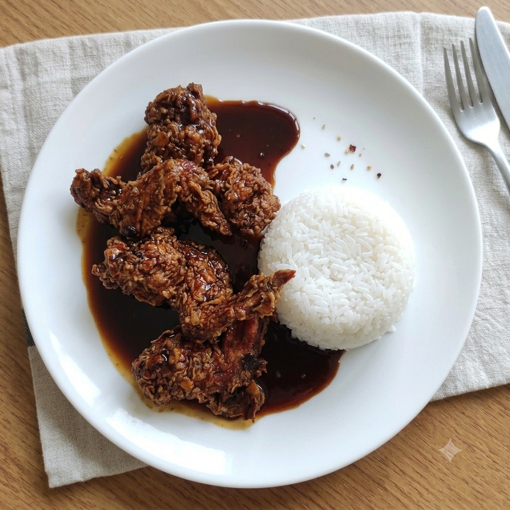 Ayam Krispi Saus Inggris